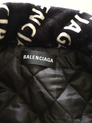 BALENCIAGA Coat Fur Over Logo Size 34 NEW NO TAGS | eBay
