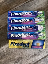 Fixodent Control Denture Adhesive Cream Plus Scope Flavor, 2 Oz 5 Tubes