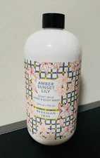Beekman 1802 Goat Milk Hand And Body Wash AMBER SUNSET LILY  24 oz NEW SEALED
