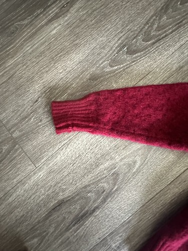 VTG Eagles Eye Sweater Maroon Cottagecore Teddy Bears Wool Wearable Art Size 38 - Picture 4 of 12