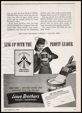 1946 Lowe Bros. Dayton Ohio Style Tested Paints Varnishes Pill Box Hat Print Ad
