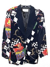 Platinum Dorothy Schoelen Vtg Multicolor Jacket Blazer Artsy Boho Art To Wear