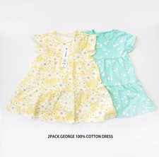 1 or 2 Pack George 100 Cotton Girls Dress Responsible Source