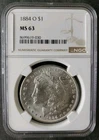 1884 O $1 Morgan Silver Dollar NGC MS63