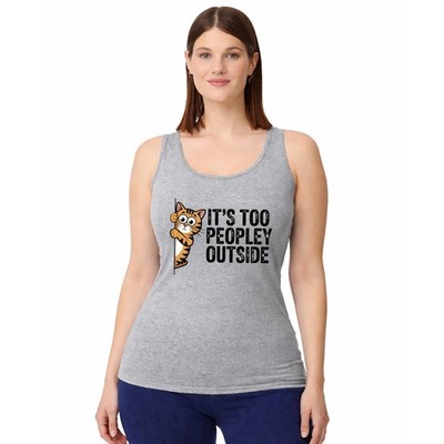 Its Too Peopley Damen Trägershirt Tank Top Katzenliebhaber Introvertiert Geschenk für Sie