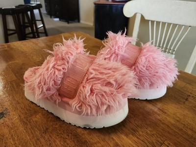 UGG FLUFF MOMMA SUGAR SLIDE PINK PLATFORM WOMEN'S SLIPPERS SIZE US 7 