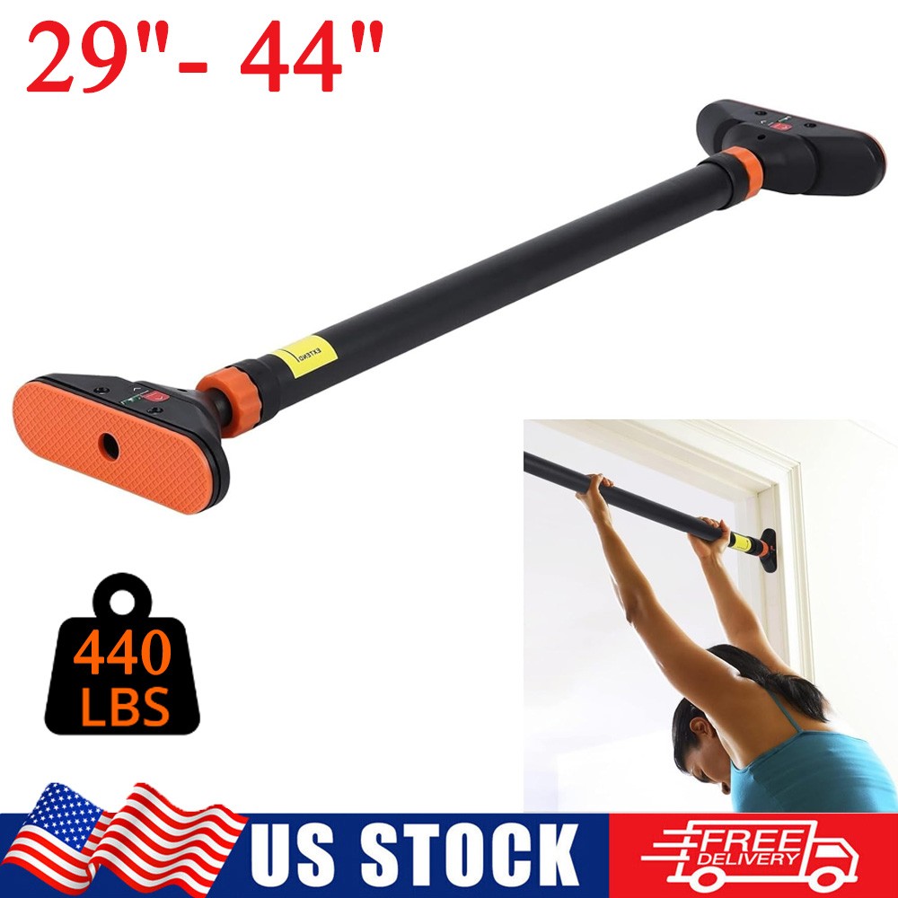 440lb Doorway Chin Up Bar Pull Up Bar Exercise 29"-44" Doors Screwless Press Fit