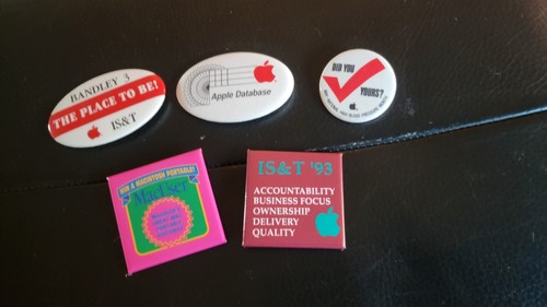 Vintage Apple 90's 80's Apple Computer Macintosh Pin Back Button Badge RARE Lot