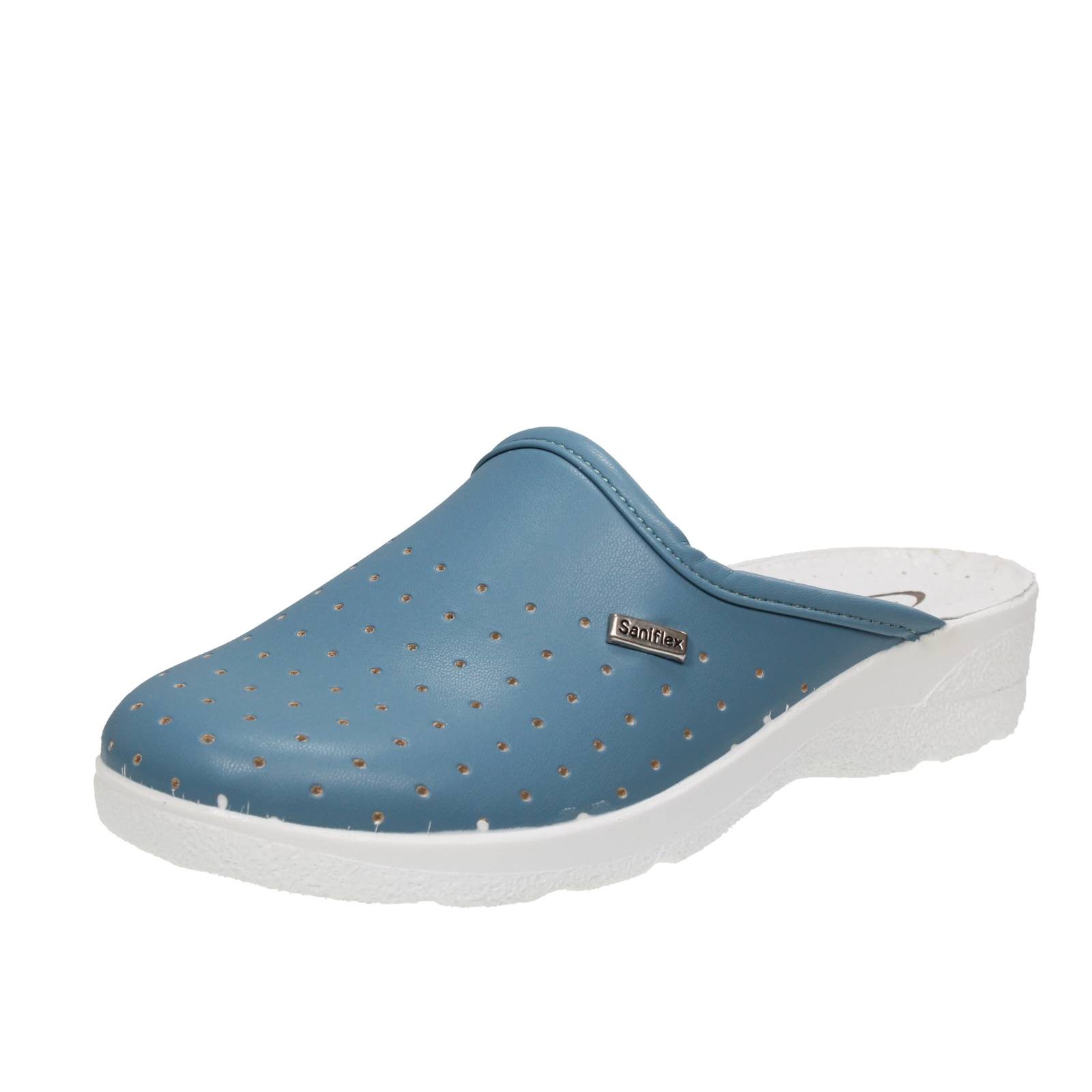 Saniflex Sanitr Hausschuhe hellblau - Gre 37 246 cm Damenschuhe Pantoffeln 6290₽