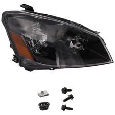 Headlight For 2005-2006 Nissan Altima Right Black Housing With Bulb