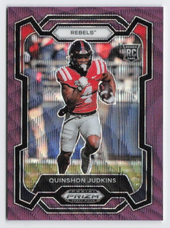2024 Quinshon Judkins Rookie Card Panini Prizm Draft Picks Purple Wave #146 CLE
