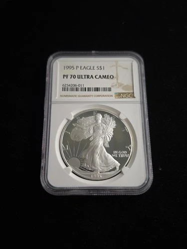 1995-P Proof American Silver Eagle One Dollar Coin NGC PF70 Ultra Cameo .999