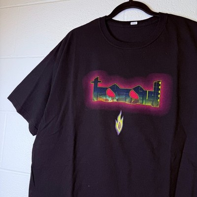 Vintage Tool 2002 Flame Tee Black T-Shirt Double Sided Short