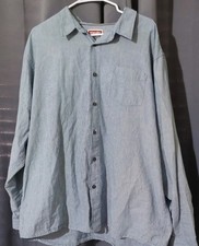 Wrangler Jeans Co Blue Button Down Pocket Long Sleeve Western Men's 2XL