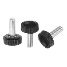 30pcs M5 x 14mm Metric Male Thread Knurled Knob Thumb Screw Clamping Knob Black