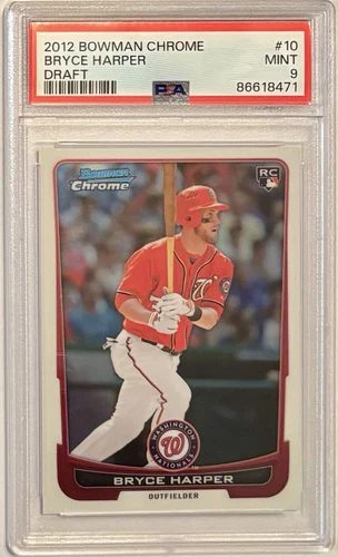 2012 Bowman Chrome Draft - Bryce Harper RC #10 PSA 9 MINT “Future HOF !”