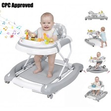 Portable 5-in-1 Baby Walker Foldable Toddler Bouncer Combo with Music and Light