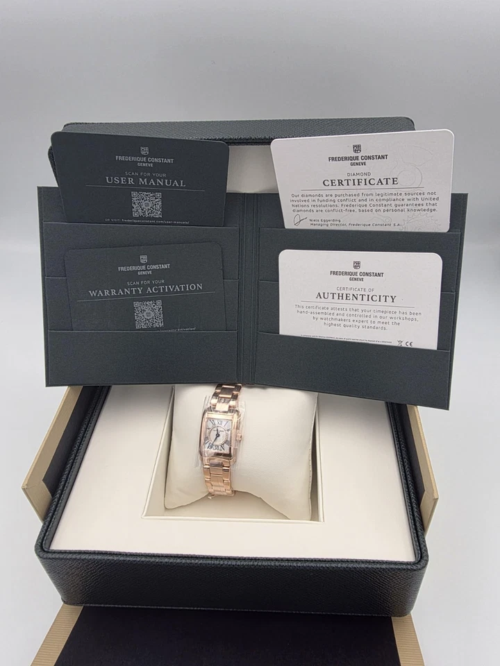 Женские кварцевые часы Frederique Constant 21 мм MOP бриллиантовый циферблат FC-200MPDC14B новые в коробке - Изображение 4 из 4