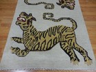 Turkish Oushak Rug,Huntin Lion(Tiger) Rug,Handmade Bohemian Rug 4x6 Ft — photo 4