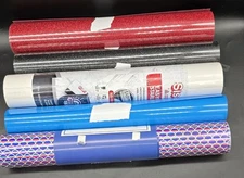 Lot Of 5 Colors Vinyl Sheet Rolls Mermaid Black Sparkle White Siser Gatichetta 