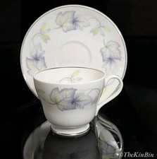 Vtg Shelley Sycamore Teacup & Saucer England Platinum Trim Fine Bone China 14100