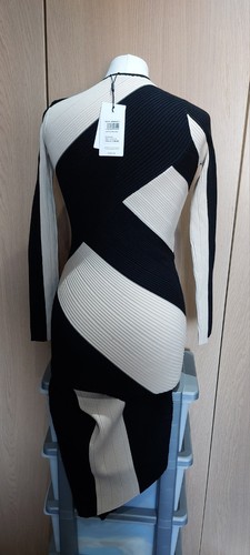 Reiss Knitted Beige And Black Dress Size S - Picture 10 of 12