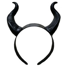 Women Black Queen Witch Demon Horns Headpiece Cosplay Animal Antelope Devil Head