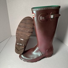 Hunter Nebula Kids Original Tall Rain Boots Sz B5/G6 Iridescent Purple