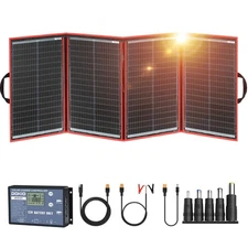 DOKIO 200W Portable Foldable Solar Panel Kit (20x27in, 9.7lb), with Separate ...