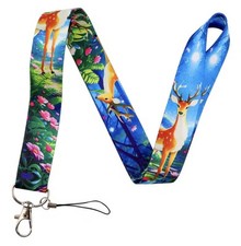 Hello Spring Deer Buck Doe Elk Moose Forest Cute Kawaii Animal 17.7" Lanyard