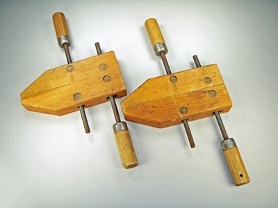 Vintage Pair of Hargrave #708 Adjustable Wood Screw Clamp Made in USA