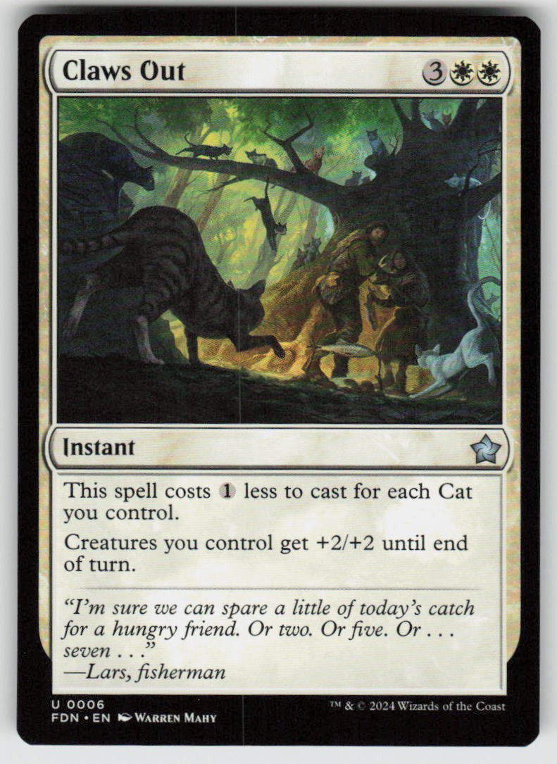 Claws Out Uncommon Foundations 6 MTG Near Mint