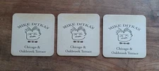 Vintage Mike Ditka's Restaurant / Samuel Adams Beer Coasters