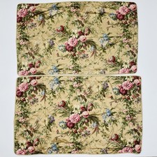 2 King Ralph Lauren Adriana Floral Pillow Sham Sateen LOOSE STITCHING 36"x23"