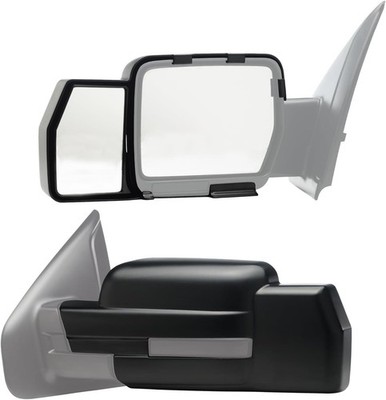 K Source Snap & Zap Custom Towing Mirror Pair for Ford F150, Black
