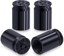 Meajoo 4pcs Bullet Shell Tire Valve Stem Caps Aluminum 4 Pcs Bullet-black