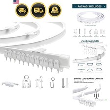 Flexible Bendable Ceiling Curtain Track, 9.8ft 3m Curved, PVC, Metal, Plastic...