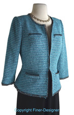Classiques Entier tweedy Jacket suit Blazer light coat crop mesh ruffle SZ S NEW
