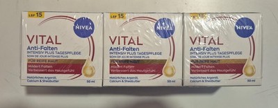 3er Pack NIVEA VITAL Anti-Falten Intensiv Plus Tagespflege LSF 3x 50 ml, Weiß