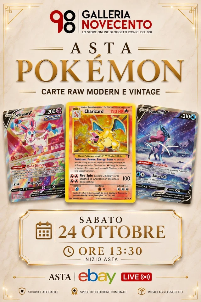 Asta Pokémon carte vintage & moderne da 1€! Charizard Legendary!