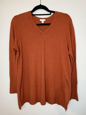 J. Jill Women's Long Sleeve v- neck Pullover Sweater Medium Petite