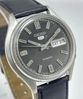 Vintage Seiko 5 Black Dial Day-Date Automatic Movement No.6309A Men Wrist Watch
