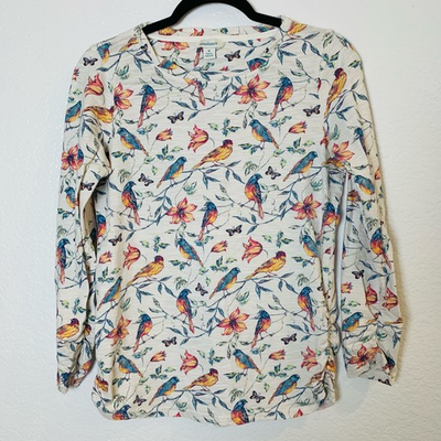 #ad #ad Sundance Shirt Womens Medium Bird Floral Butterfly Print Multicolor Cottagecore $24.88