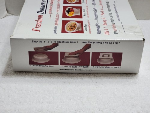 2 NEW FREEDOM DINNERWARE SCOOP PLATES W/ REMOVABLE SUCTION PAD BED TABLES TRAYS - Picture 8 of 8