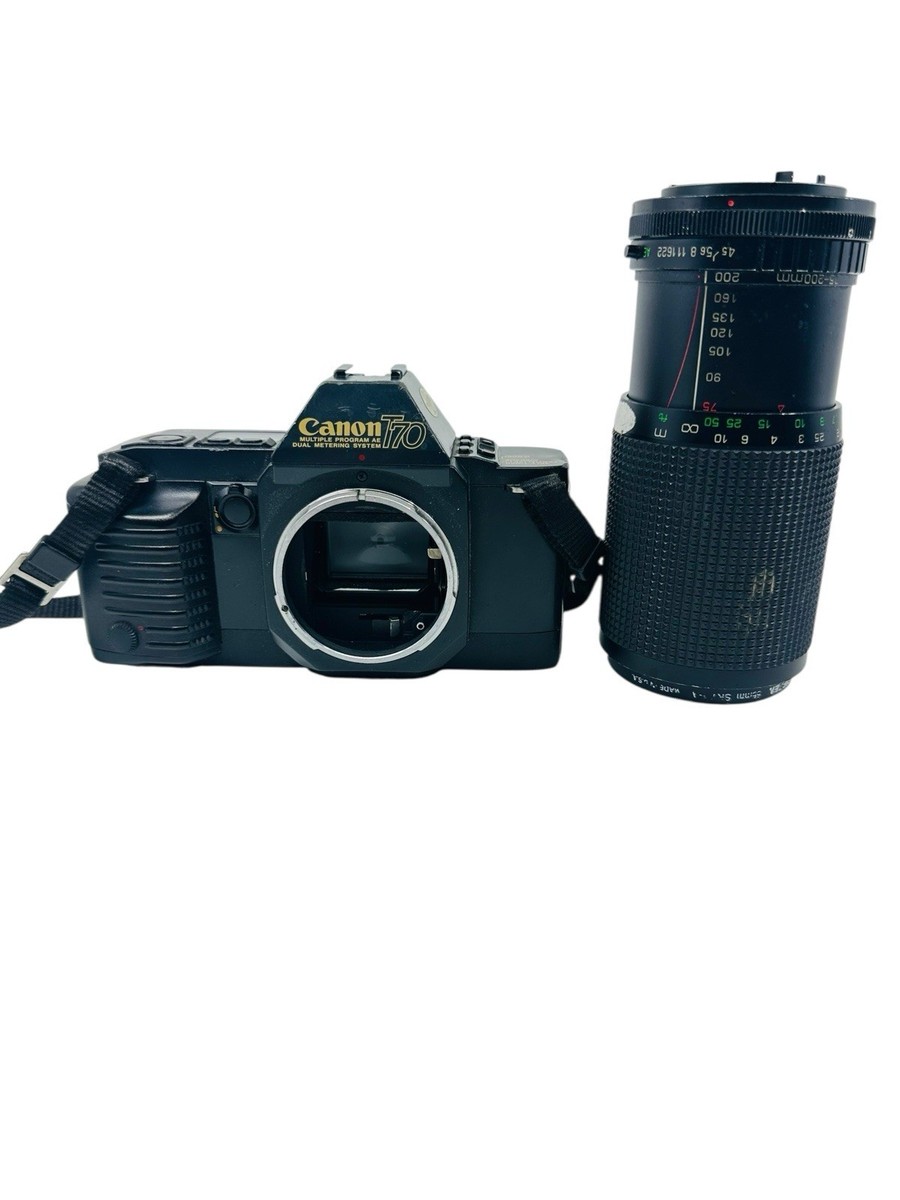 CANON T70 35mm Film Camera with 75-200mm Lens Tested M458 | eBay