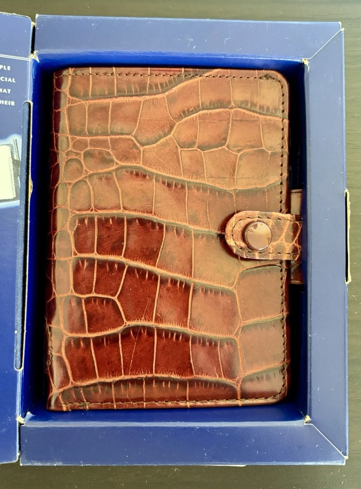 Vintage Filofax mini Ascot Organiser Planner Diary Dark Red alligator  - Image 3 of 4