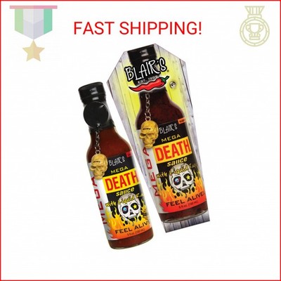 Blair's Mega Death Hot Sauce with Liquid Fury and Skull Key Chain, 5 Ounce