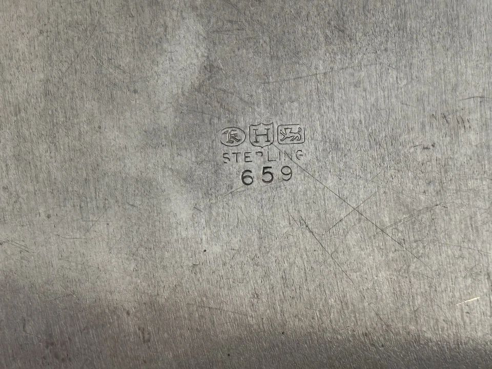 美丽古董纯银饰品盘 2 件套标记 925 — 第 3/4 张图片