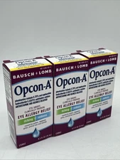 Allergy Eye Drops Opcon A by Bausch + Lomb, for Itch and Redness Relief 3 PACK