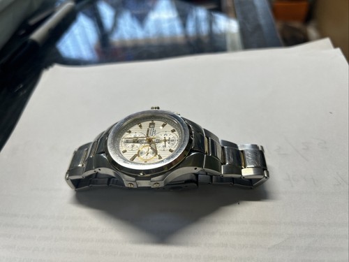 Seiko Coutura Watch Day Date Perpetual Men Stainless Sapphire Crystal White Face - Picture 3 of 8